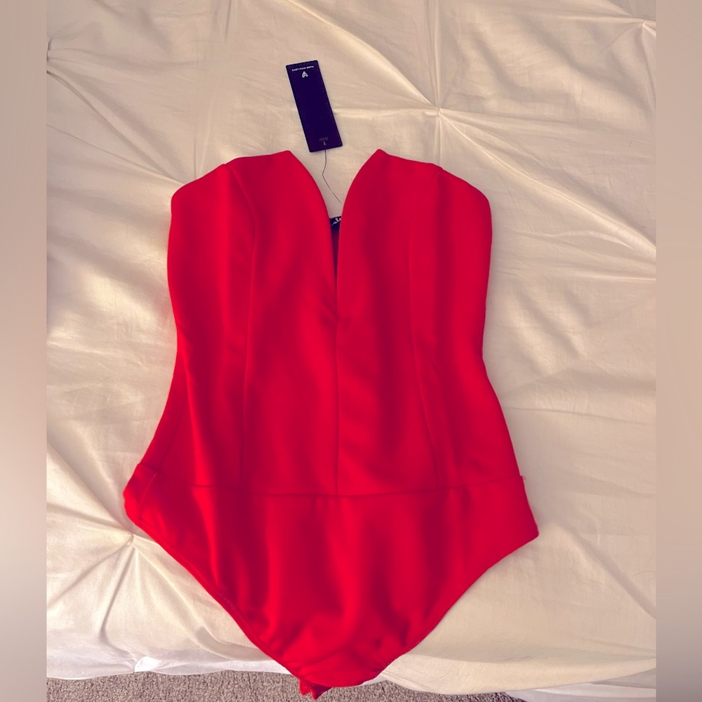 Lulus- red strapless bodysuit